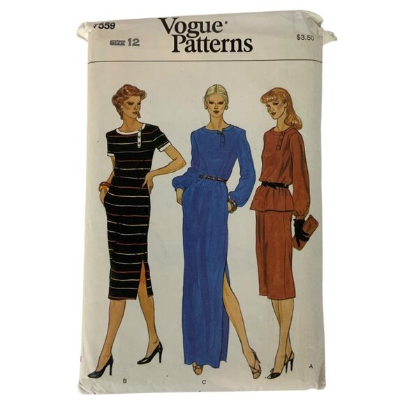 Vogue 7559 Sewing Pattern Ladies Size 12 Top Skirt Dress Vintage 90s - Picture 1 of 3